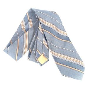Count Barini Tie Light Blue Stripe Imported Fabric Classic Wide 4"